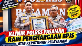 Penghargaan BPJS Kesehatan menjadi Apresiasi Atas Komitmen Klinik Polres Pasaman Dalam Memberikan Pelayanan Sesuai Ketentuan